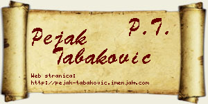Pejak Tabaković vizit kartica